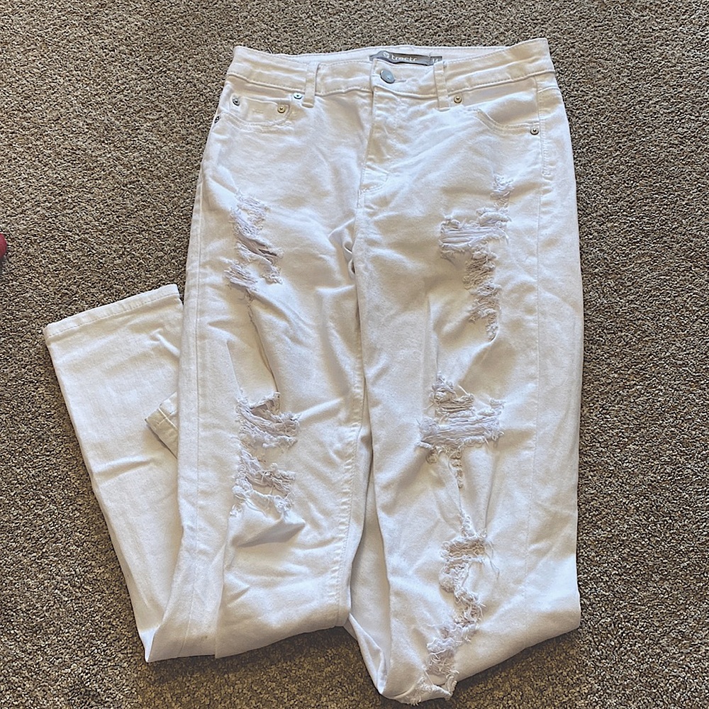 Tractr white ripped jeans size 14